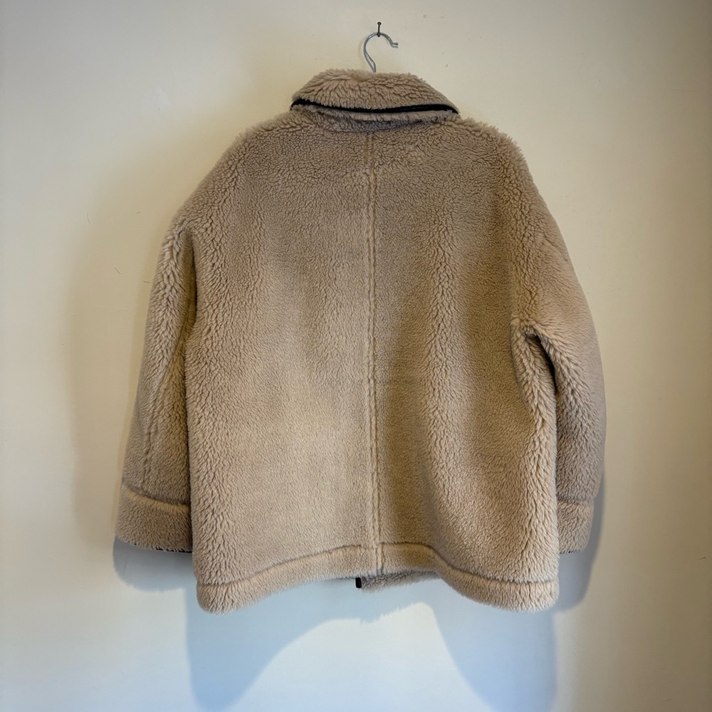 GAP Dark Brown Shearling Puffer Jacket - image 6